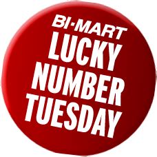 Bi-Mart Membership Discount Stores. . Bimart lucky number tuesday